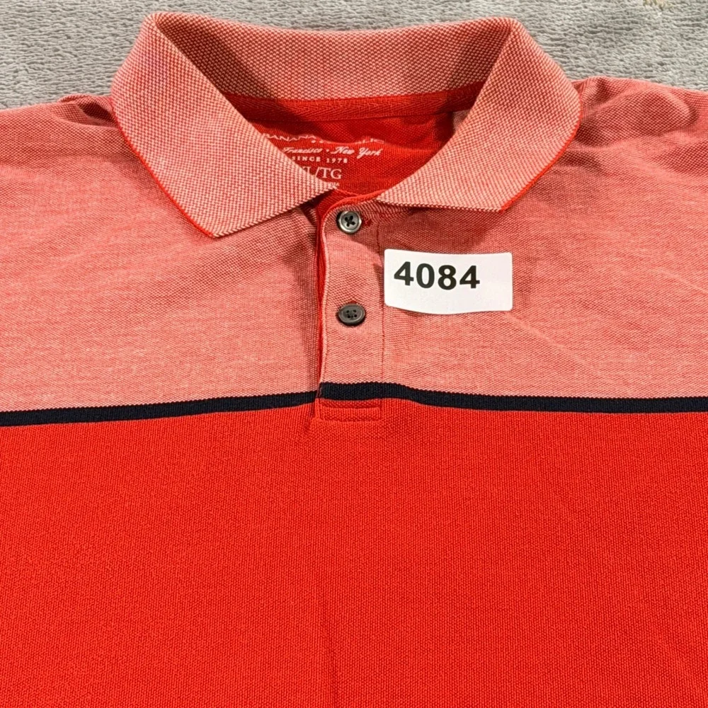 Banana Republic Polo Shirt Mens XL Red Colorblock Birdseye Block 457621-00